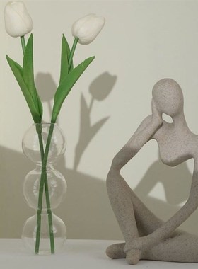 北欧艺术左思右想高级感小众创意摆件客厅玄关书房抽象家居小饰品