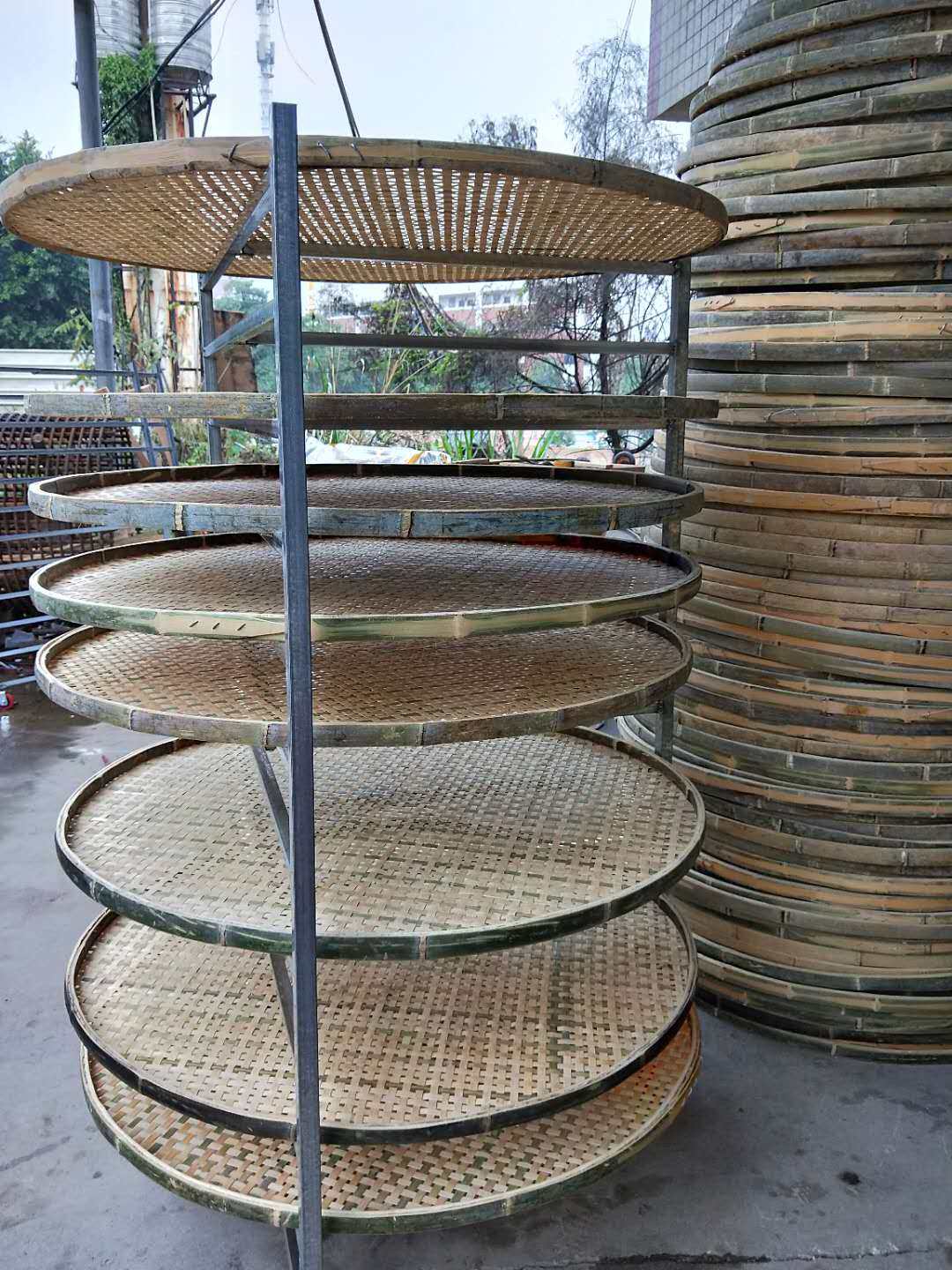 茶叶凉青架晾青筛摊青架 制茶用具簸箕铁架 竹筛烘盘放置架晾晒架