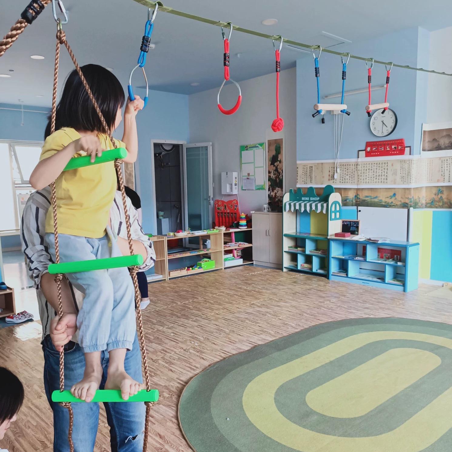 儿童木棒吊环幼儿园早教攀爬绳