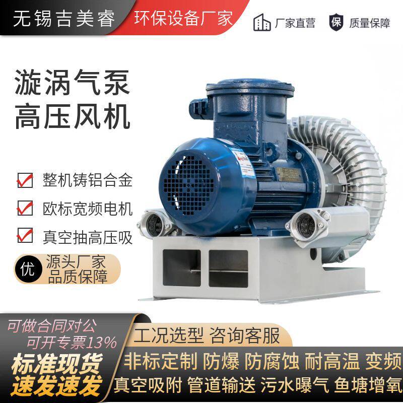 气体粉尘煤安防爆BT4 CT4防爆直连拖泵漩涡式气泵4kw漩涡高压风机