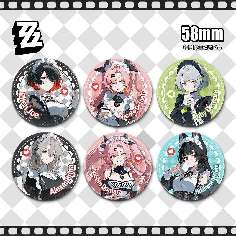 绝区零周边吧唧徽章 妮可德玛拉艾莲乔女仆系列 自制痛包谷子挂件