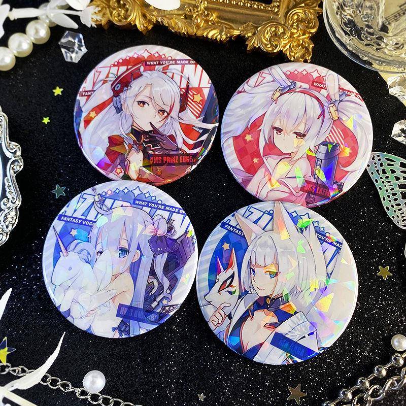 新款碧蓝航线欧根加贺天狼星动漫周边马口铁日谷底镭射徽章吧唧