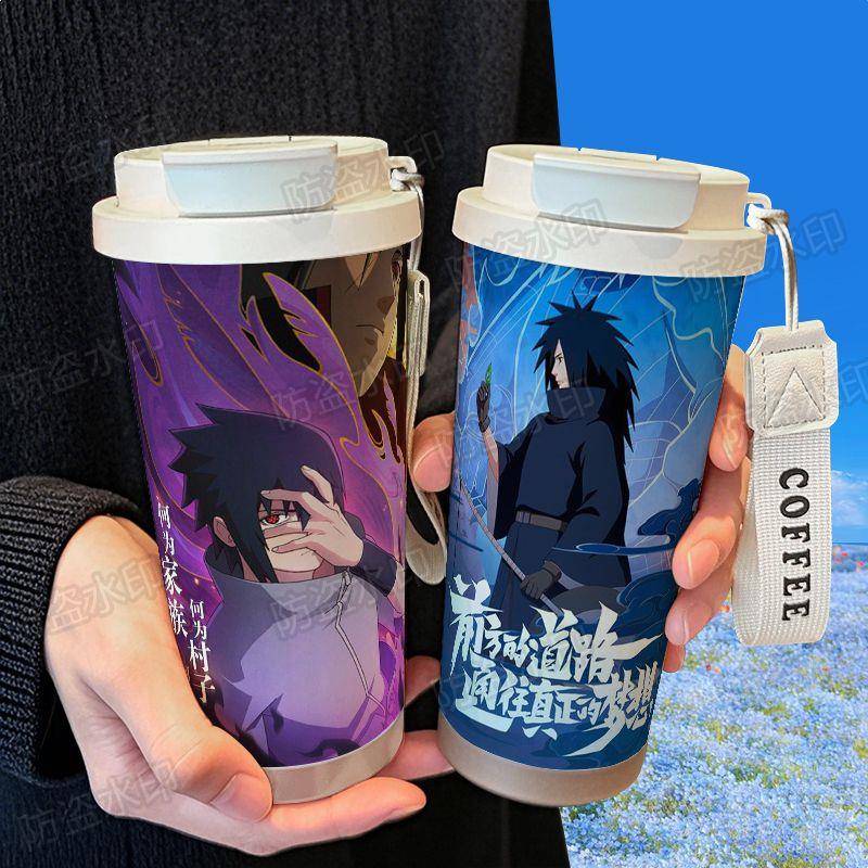 火影忍者手游周边保温杯316不锈钢大容量吸管车载双饮咖啡杯