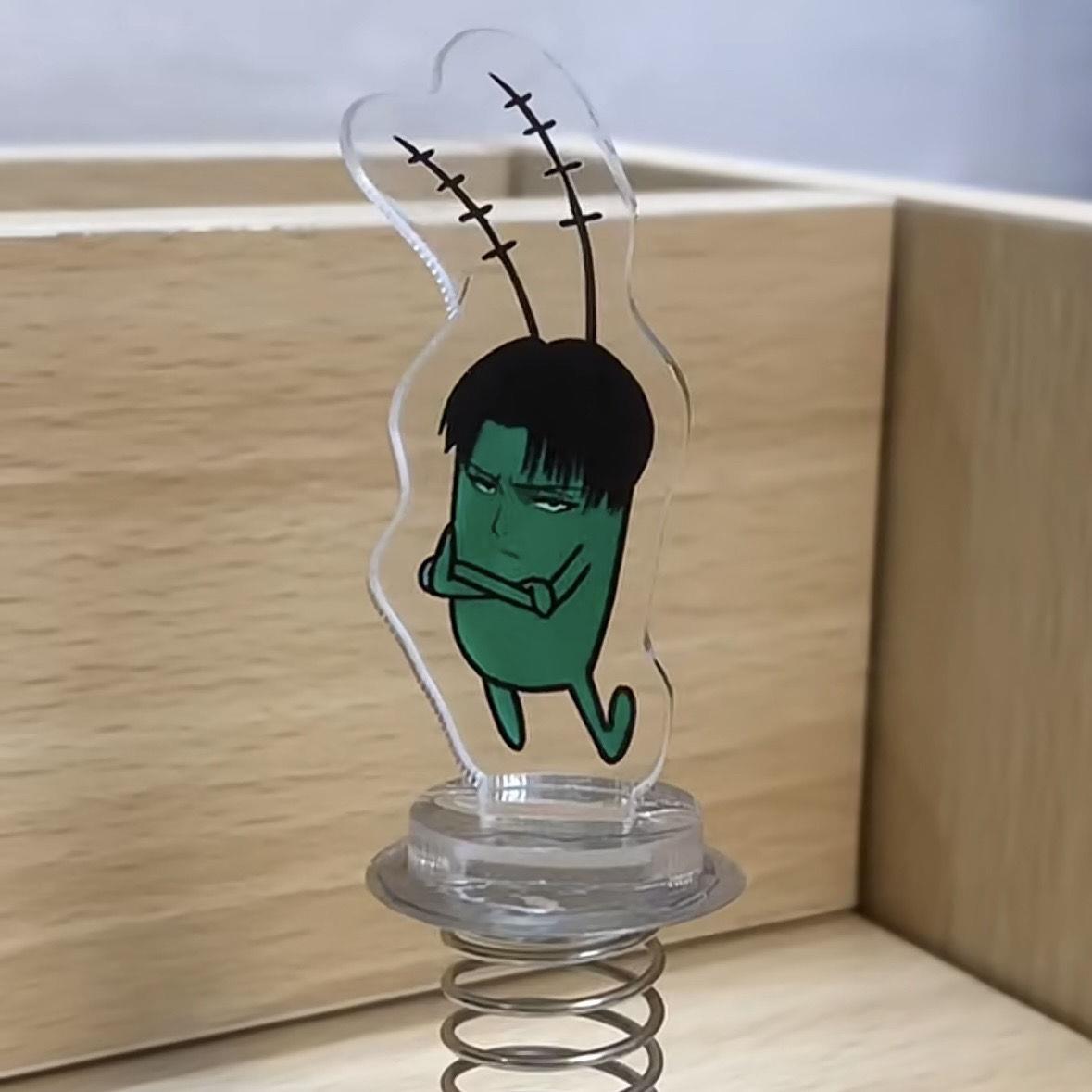 新款利威尔弹弹乐动漫周边进击的巨人兵长弹弹乐立牌摆件弹簧趣味