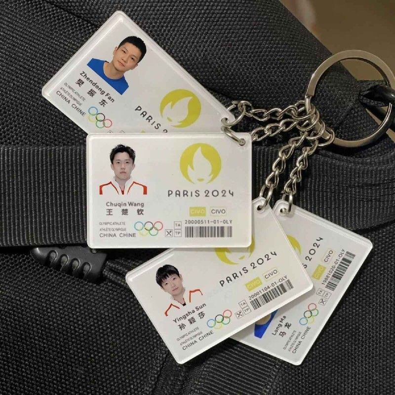 孙颖莎王楚钦周边亚克力钥匙扣乒乓球球星参赛卡书包挂件精美礼物图片