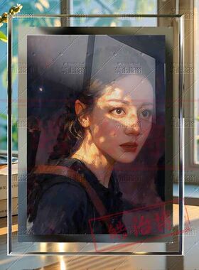 枭起青壤聂九罗迪丽热巴新剧新款高颜值周边水晶玻璃相框装饰画