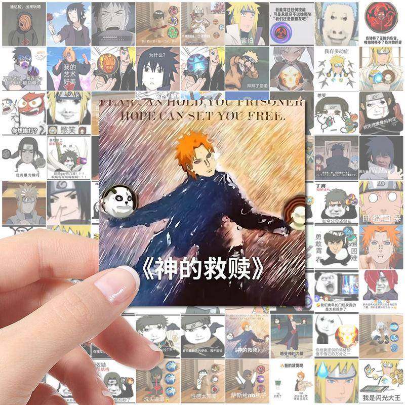 新款180张火影忍者表情包贴纸搞笑抽象忍者手机沙雕装饰贴画防水