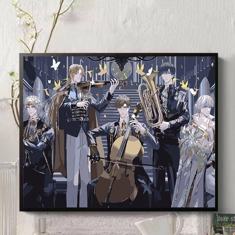 光与夜之恋DIY数字油画手工充填涂色油彩画卡通动漫装饰挂画