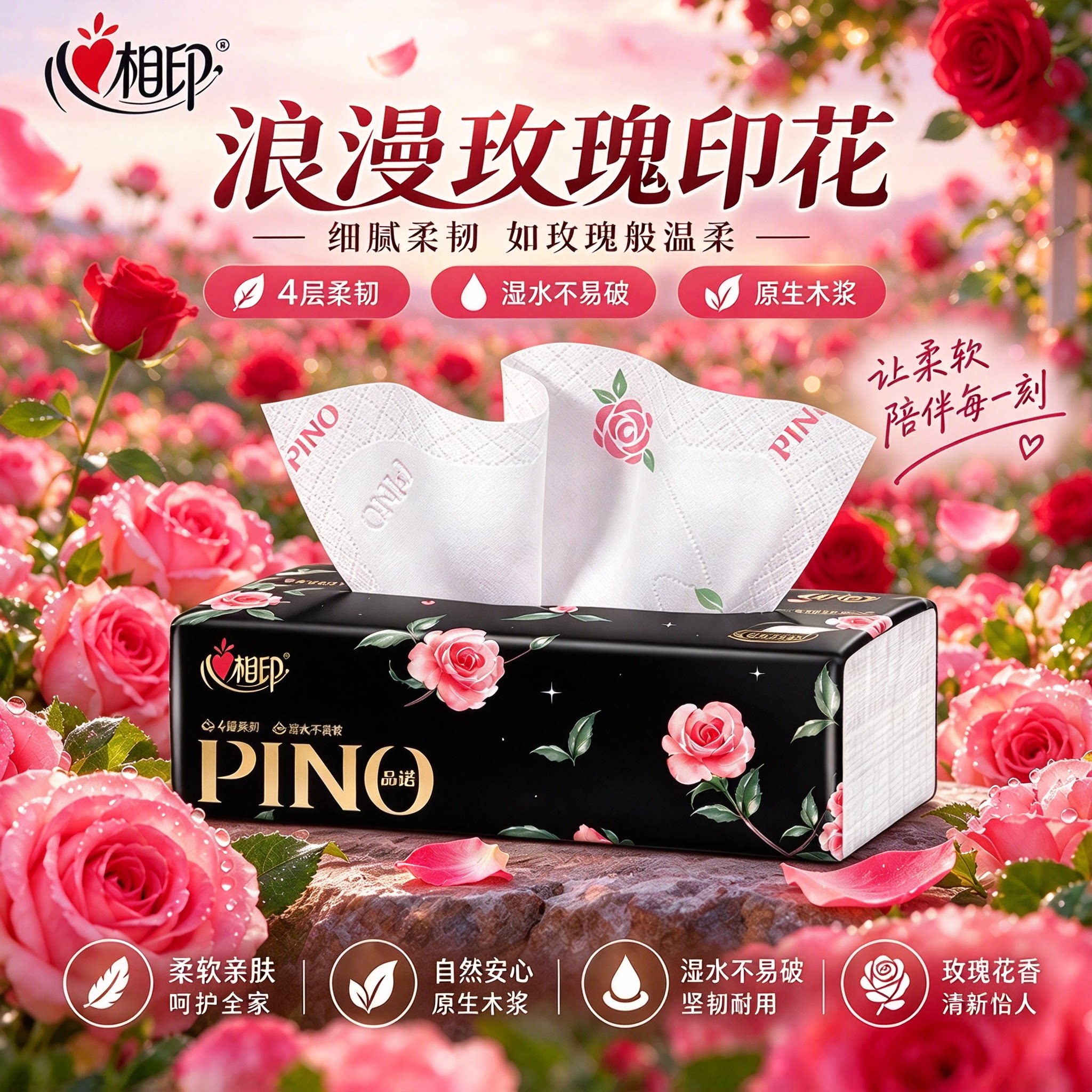 心相印品诺面巾纸餐巾纸抽纸