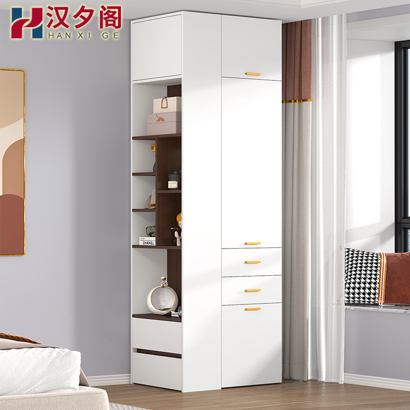 现代简约转角衣柜家用卧室90度墙角收纳柜侧边储物柜单门衣橱A25