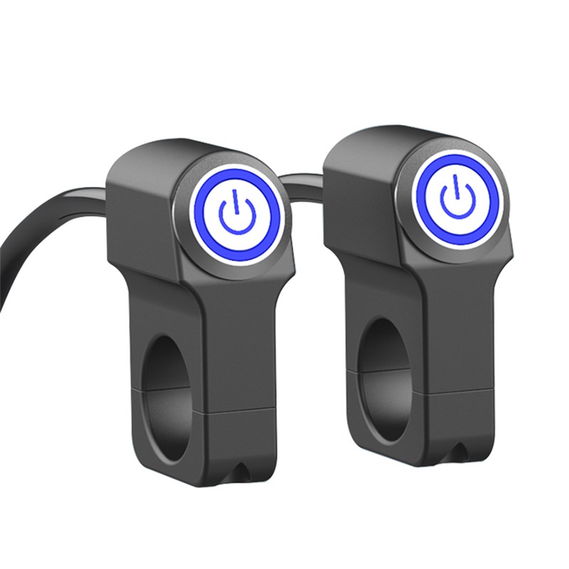 摩托车电动车通用改装开关铝合金LEFD大灯射灯喇叭启动防水开关