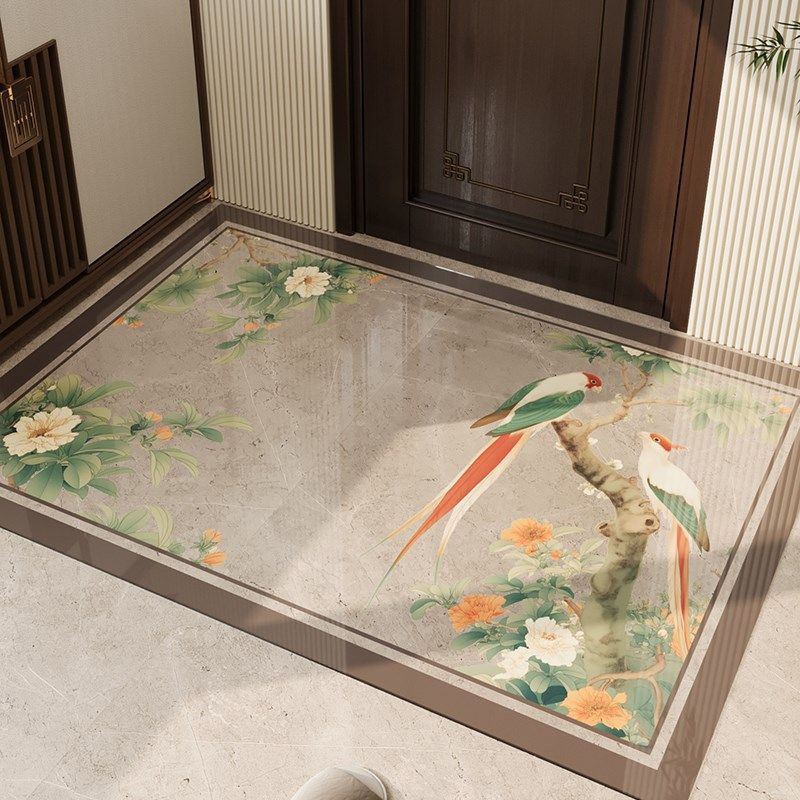 新中式入户门地垫软n玻璃PVC透明防滑脚垫大门口耐脏免洗裁剪门垫,居家布艺,入户地垫,淘宝优惠券,粉丝福利购,淘宝优惠卷