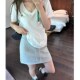 小个子孕妇V领T恤白色短袖 短裙百搭灰色半身裙包臀裙套装 夏季 簿款
