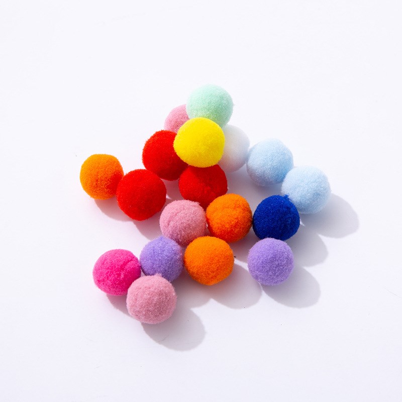 彩色高弹毛球diy手工儿童玩具配件鞋帽混色毛球涤纶花边装饰毛球