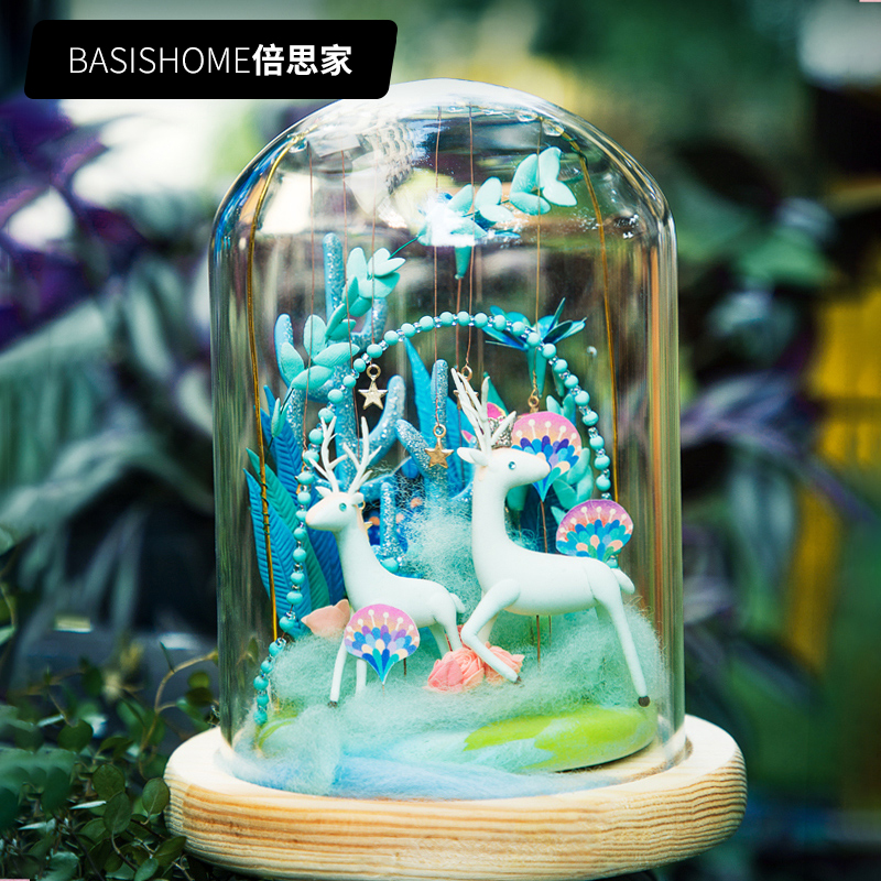 超轻粘土DIY手工制作玻璃剧场情人节女生日礼物拼装摆件