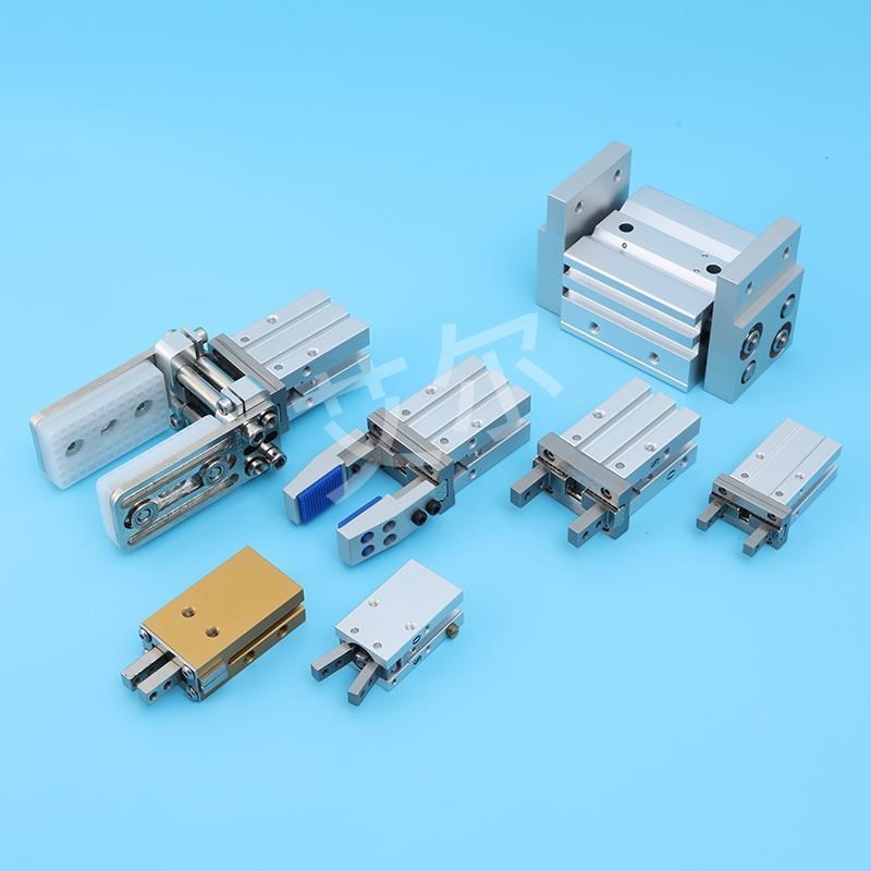 平行夹气动手指MHZ2-16D伸缩支架硅胶夹爪加宽机械手手指气缸