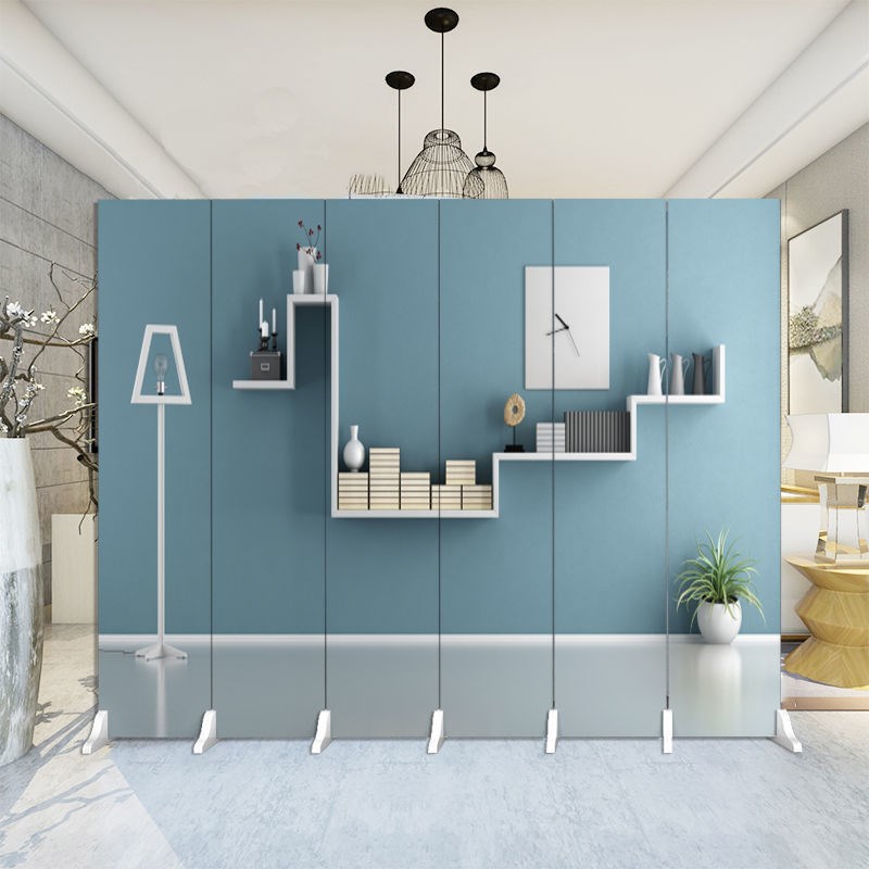 屏风隔断墙欧式现代简易折叠移动推拉客厅办公室家用装饰卧室遮挡