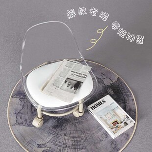 【简简风百货】透明小凳子滑w轮矮凳懒人轮滑凳子快递小椅子网红