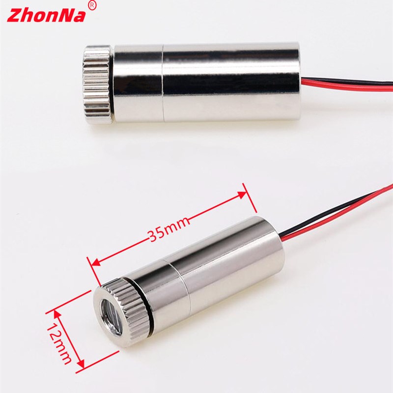 12MM红光650nm点状一字线十字线激光模组电压3-5V.功率有5mw可调