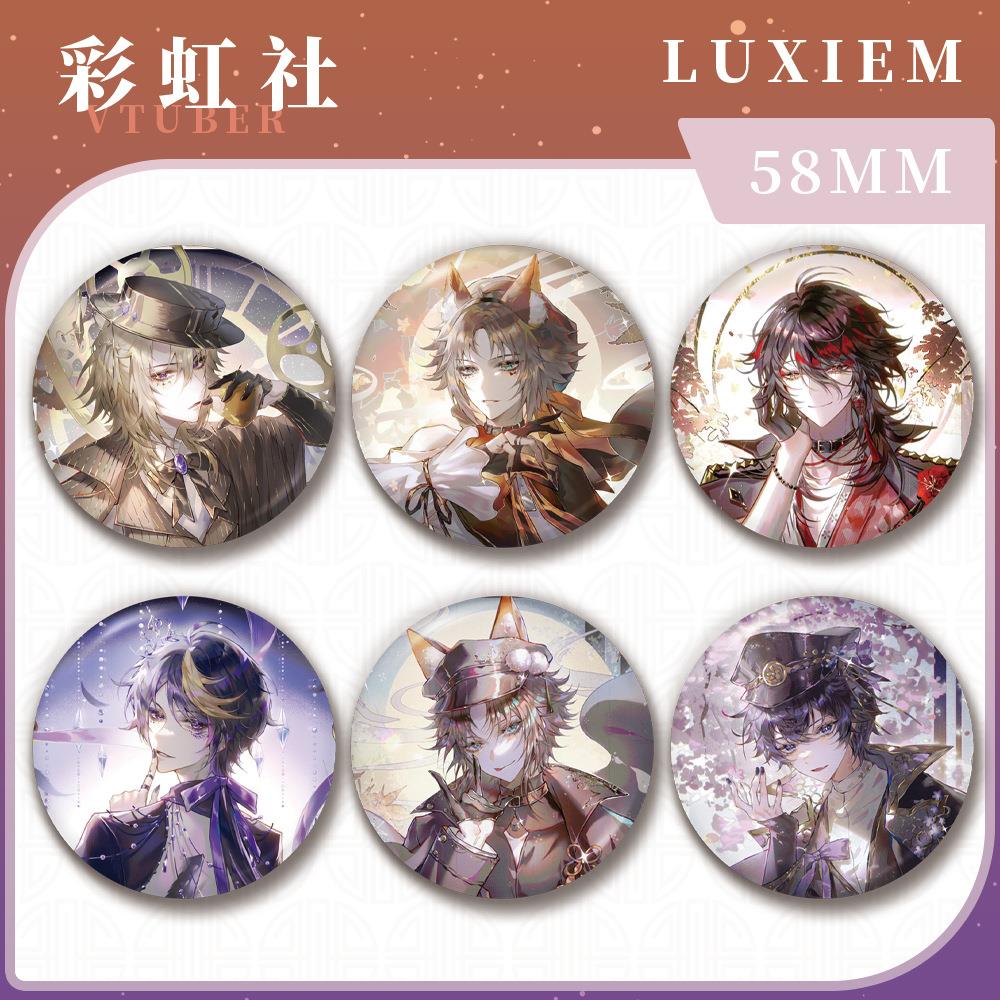 彩虹社人物系列VXO SHOTO IKE LUCA SHU MYSTA镭射吧唧58mm徽章
