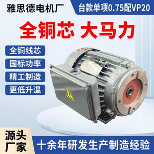 220V台款单相电机液压站马达0.75/1.1/2.2/3WVP20叶片泵