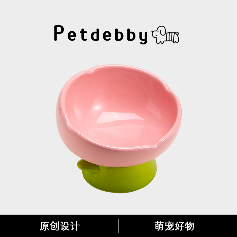 Petdebby陶瓷猫碗狗碗狗盆防打翻