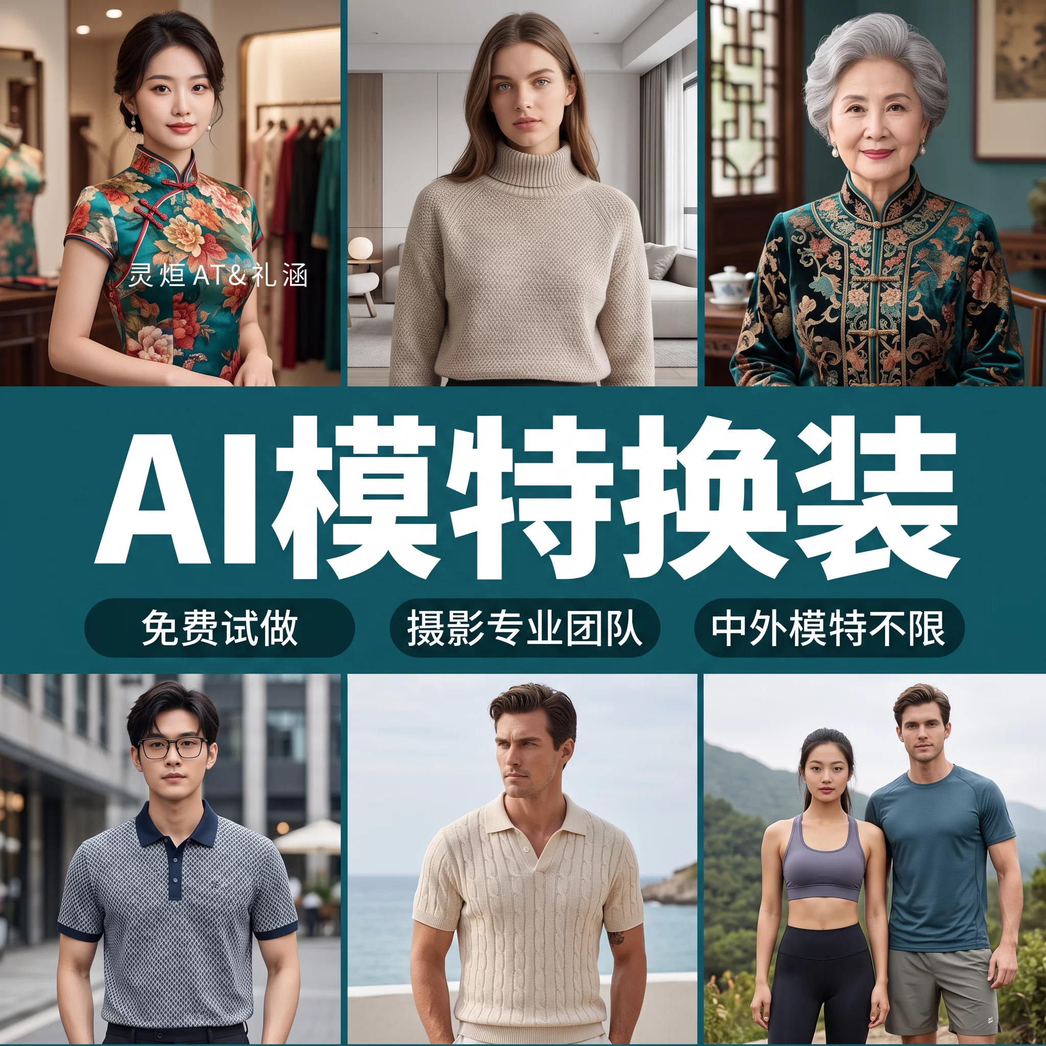 AI模特换装代做服装换装AI生平面广告设计
