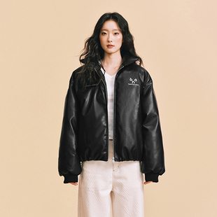 【明星同款】飞行皮夹克25年冬季美式中性短款棉服休闲立领外套