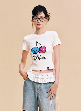 【DNA官方】樱桃dudu女款短款T恤2025年秋款时尚甜美修身显瘦上衣