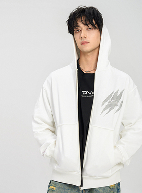 DNA官方旗舰店开衫连帽卫男巨龙无畏秋冬重磅拉绒情侣宽松上衣女