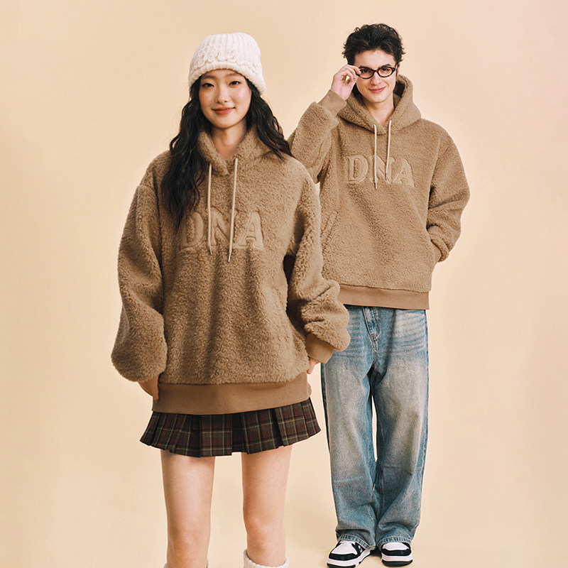 [DNA官方】DNA刺绣卫衣连帽抽绳25年秋冬长袖重磅毛绒贴布上