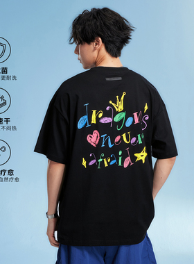 【DNA官方】短袖T恤打底衫2025夏季涂鸦印花时尚潮流休闲圆领上衣