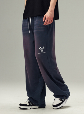 【明星同款】DNA水洗针织直筒长裤秋冬加绒卫裤宽松潮流休闲裤