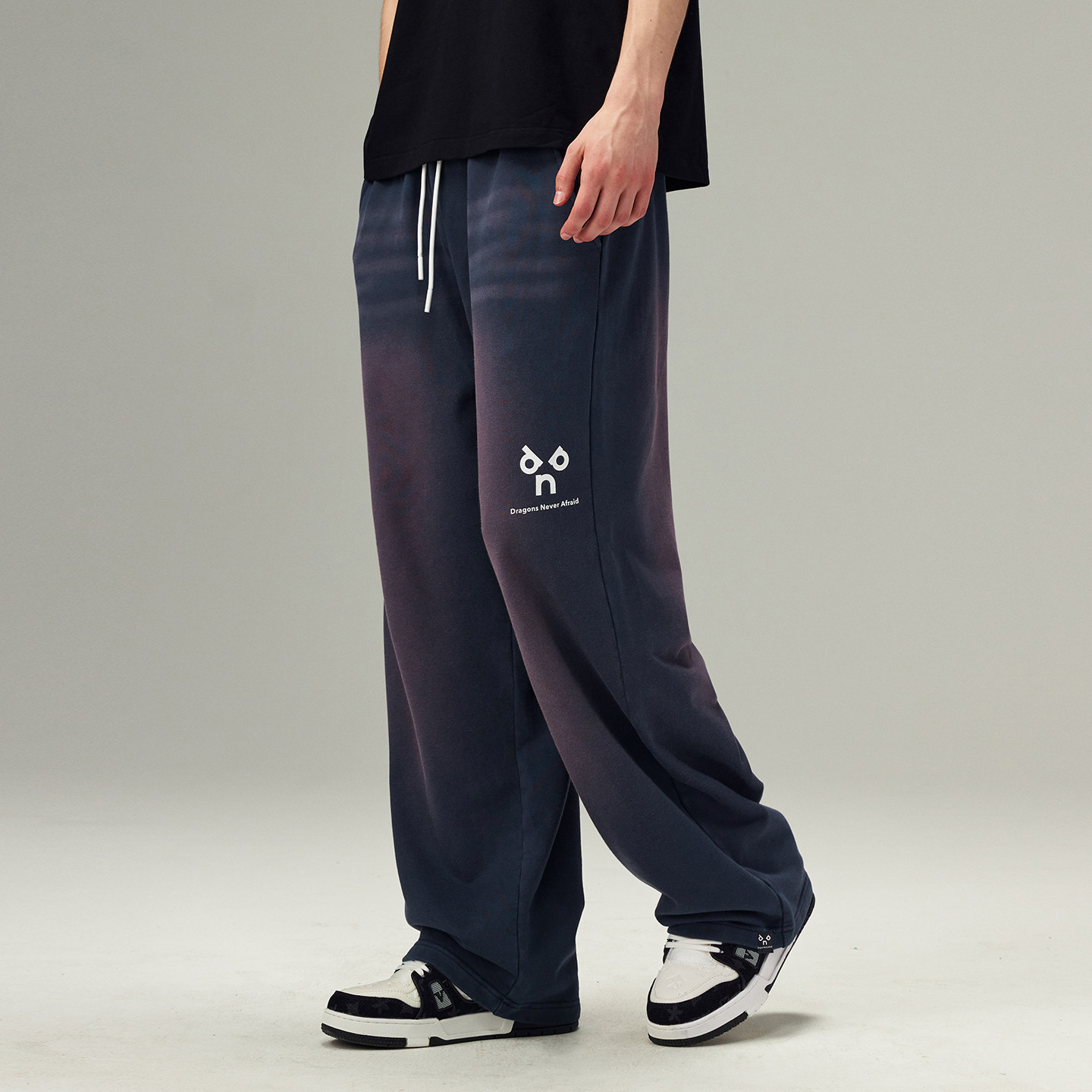 【明星同款】DNA水洗针织直筒长裤男25秋时尚卫裤宽松潮流休闲裤