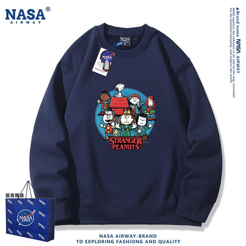 NASA AW史努比恶搞怪奇物语趣味印花图案男女圆领卫衣春秋薄款款