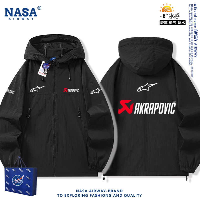 NASA联名轻薄透气速干外套冲锋衣A星天蝎周边摩托车骑行防晒衣男