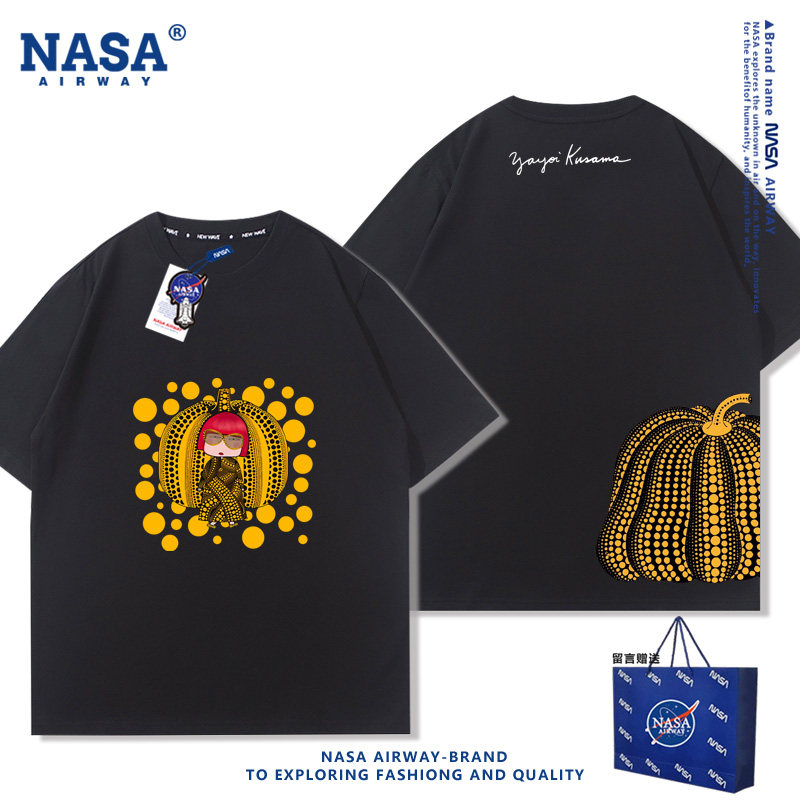 NASA联名纪念日本艺术家草间弥生波点南瓜男女纯棉短袖T恤半袖夏