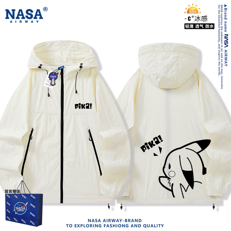 NASA AW卡通防晒衣轻薄透气皮肤衣外套夹克皮卡丘动漫周边设计感