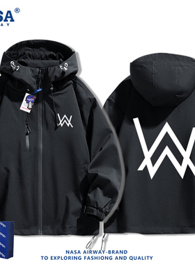 NASA AW艾伦沃克alanwalker嘉豪同款夹克外套男女连帽冲锋衣秋冬