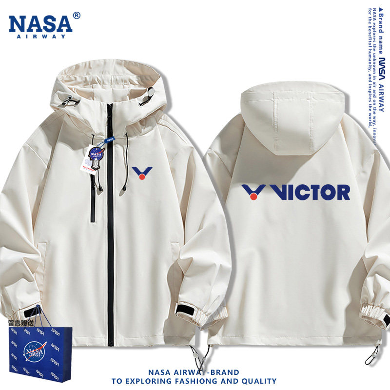 NASA联名羽毛球运动外套周边连帽冲锋衣男女秋冬三合一上衣夹克潮