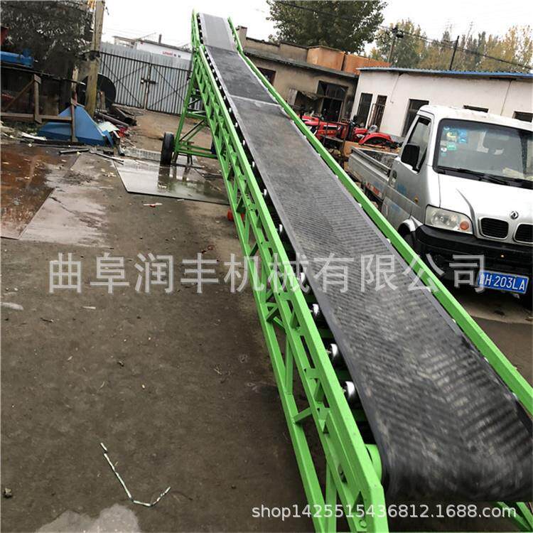 玉米麦子粮食带式运输机化工粉末皮带机绿色PVC材质流水线输送机
