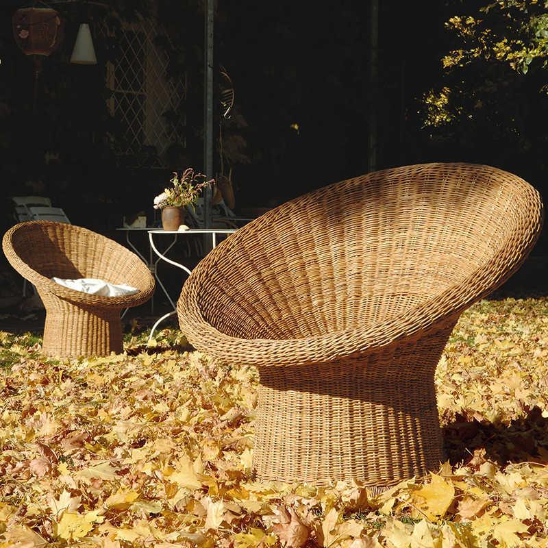 户外桌椅别墅庭院花园桌椅休闲个性创意露台单人藤椅室外编藤桌椅