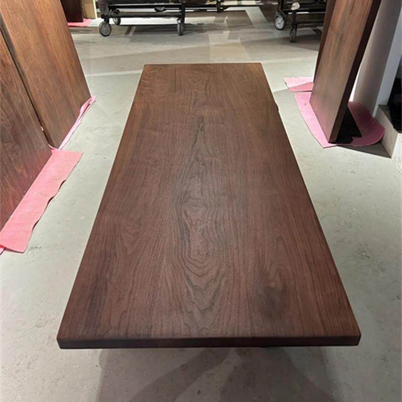 尺寸：218*80*4.5三拼北美黑胡桃大板茶桌办公桌餐桌茶台