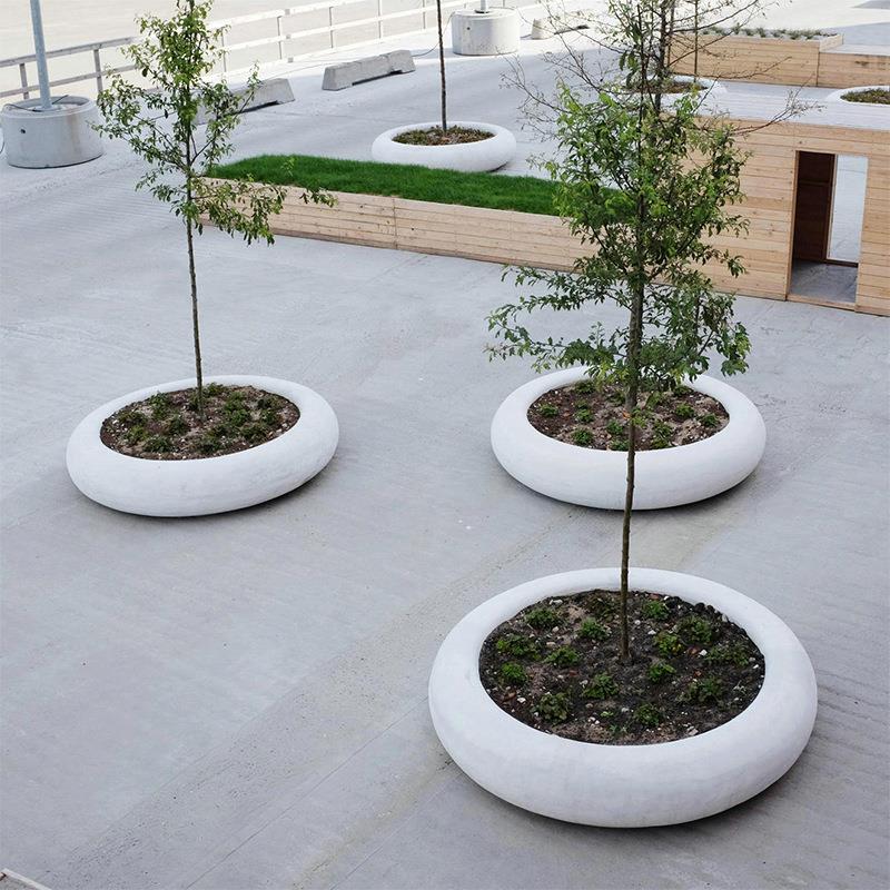 户外花池休息区座椅弧形树池园林景观花坛广场玻璃钢坐凳户外休闲