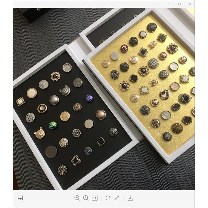 五金辅料纽扣盒弹簧扣盒绳扣吊钟色卡本现货手缝扣四合扣样品展示