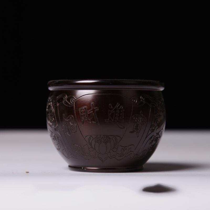 紫铜聚盆招财 多款可选 公室风水铜缸香炉笔筒工艺品家居摆件