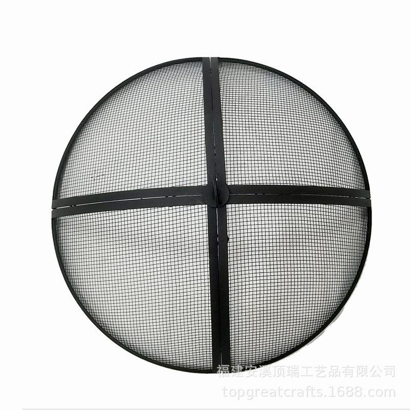 圆形户外烧烤桌网罩 铁艺可拆装火盆网盖 烧烤炉取暖炉碳炉网罩
