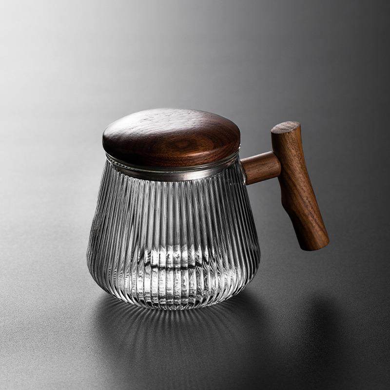 高硼硅耐热玻璃泡茶杯办公室茶水分离绿茶花茶杯家用个人喝水杯子