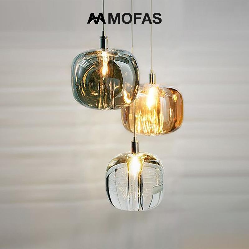 MOFAS后现代简约北欧风设计师卧室床头艺术餐厅餐桌吧台玻璃吊灯