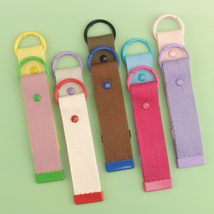 新马卡龙糖果彩色帆布DIY钥匙扣韩国明洞棉布挂带书包挂件姓名贴